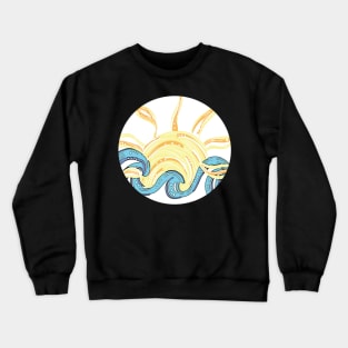 Sun and Ocean sticker- Beach- Gifts-Gifts for her-trendy cute Crewneck Sweatshirt